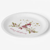 格言ノルディックレッドグリーン金ゴールドスター ペーパープレート (アングル)