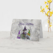 格言ハウス金ゴールド紙吹雪パープル誕生日 カード (黄色い花)