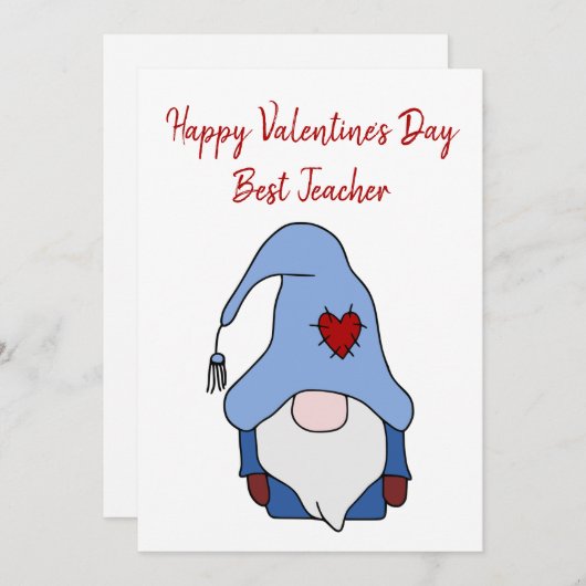 格言ハッピーバレンタインデー最高の先生 シーズンカード (正面/裏面)