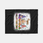 格言ハロウィンサンクスギビングクリスマスハッピーハロ フリースブランケット (正面(横))