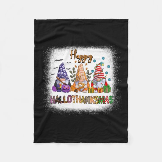 格言ハロウィンサンクスギビングクリスマスハッピーハロ フリースブランケット (正面)