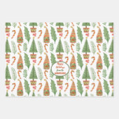 格言ハートビレッジクリスマスパターン ラッピングペーパーシート (正面)