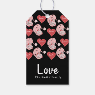 格言ハート手描きバレンタインデー ギフトタグ