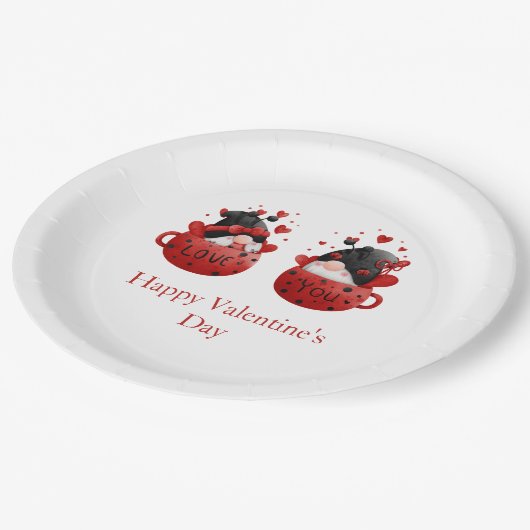 格言バレンタインデーパーソナライズされた ペーパープレート (アングル)