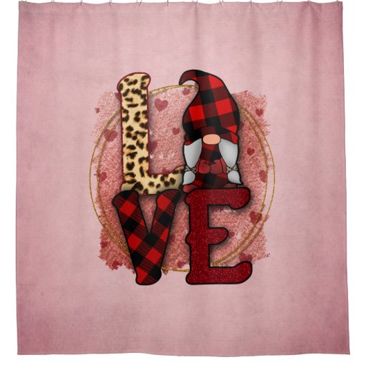 格言バレンタインラブホームデコールシャワーカーテン シャワーカーテン (正面)