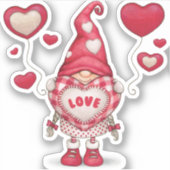 格言バレンタイン赤いハートかわいい |ダイカットのシール シール (正面)