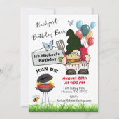 格言バーベキュー誕生日バッシュパーティー 招待状 (正面)