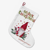 格言パインツリーブランチ星メリークリスマス ラージクリスマスストッキング (正面 (吊り時))