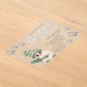 格言パインツリー《写真》ぼけ味企業のクリスマスパーティー アクリル招待状 (レイダウン)