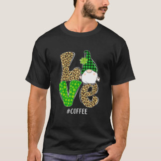 格言パトリックの日ラブコーヒーヒョウのプレイドコス Tシャツ