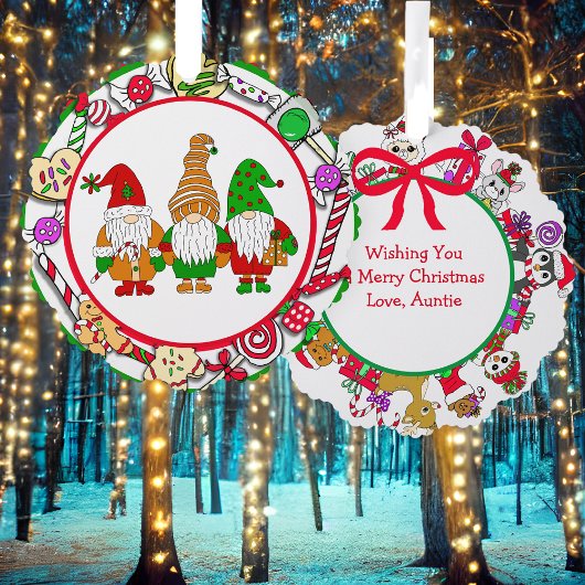 格言パーソナライズされたとクリスマスキャンディ オーナメントカード