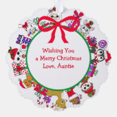 格言パーソナライズされたとクリスマスキャンディ オーナメントカード (裏面)