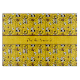 格言パーソナライズされたイエローサンフラワーズビーズハニー カッティングボード