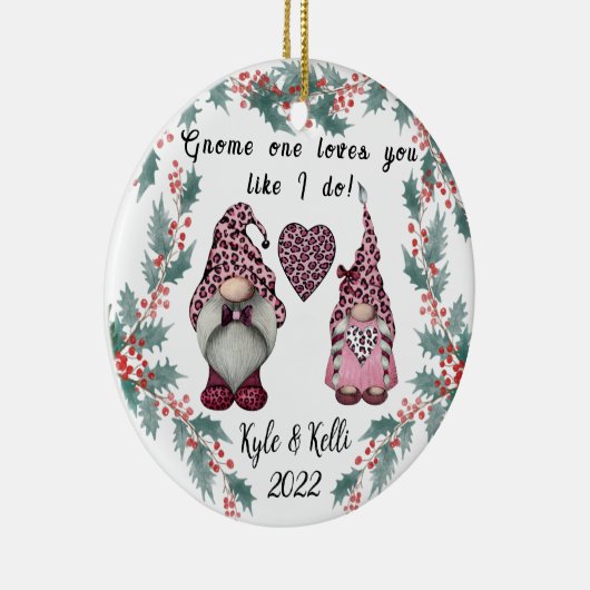 格言パーソナライズされたカップルのクリスマス セラミックオーナメント (右)