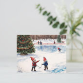 格言パーソナライズされたスケートで滑るのクリスマスポストカード シーズンポストカード (スタンド正面)