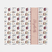 格言パーソナライズされたベーキングカップケーキドーナツトレンディー フリースブランケット (正面(横))