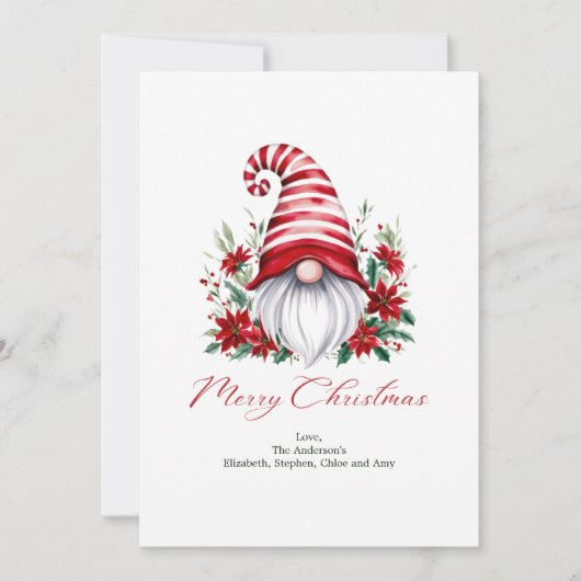 格言パーソナライズされたポインセチア赤白クリスマス シーズンカード (正面)
