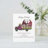 格言パーソナライズされたワイントラックホリデークリスマス カード (スタンド正面)