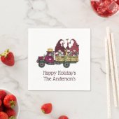 格言パーソナライズされたワイントラックホリデークリスマス スタンダードカクテルナプキン (インサイチュ)