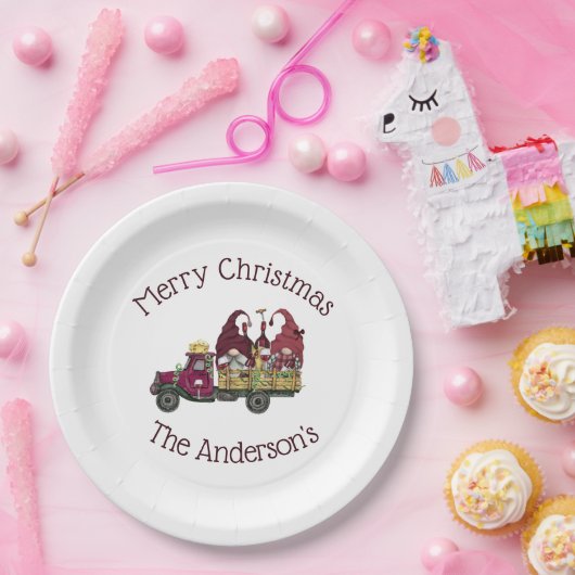 格言パーソナライズされたワイントラックホリデークリスマス ペーパープレート (パーティー)
