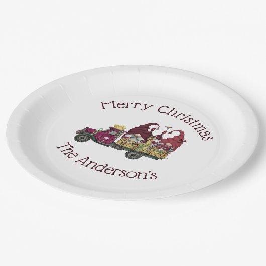 格言パーソナライズされたワイントラックホリデークリスマス ペーパープレート (アングル)