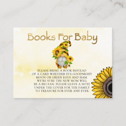 格言ヒマワリとベビー用ハチの本 名刺 (正面)