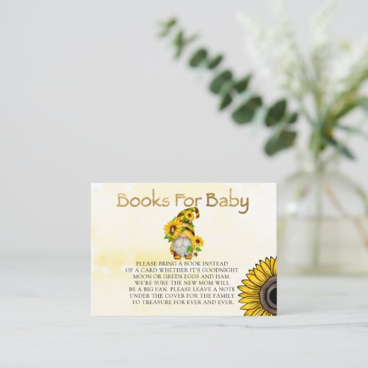 格言ヒマワリとベビー用ハチの本 名刺 (スタンド正面)