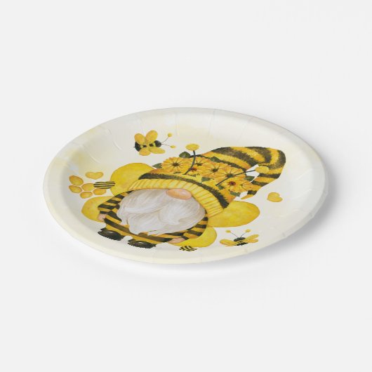 格言ヒマワリとミツバチの赤ちゃんシャワー |誕生日 ペーパープレート (アングル)