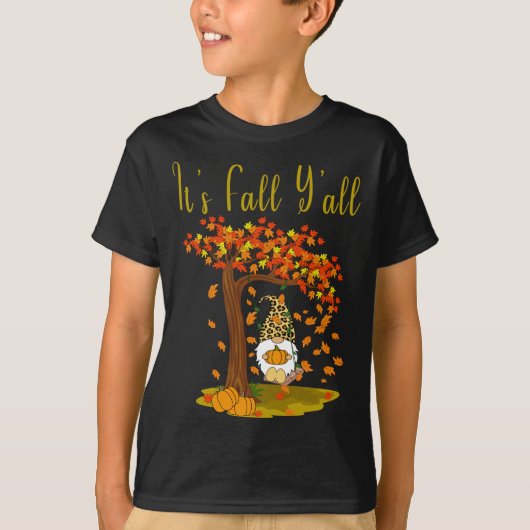 格言ヒョウ秋カボチャかわいい秋Y'all T Tシャツ (正面)