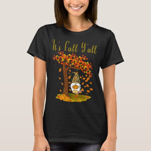 格言ヒョウ秋カボチャかわいい秋Y'all T Tシャツ (正面)