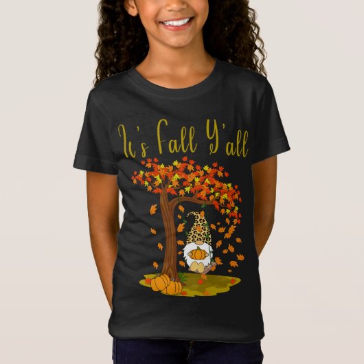 格言ヒョウ秋カボチャかわいい秋Y'all T Tシャツ (正面)
