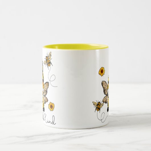 格言ビー種ひまわりマグ ツートーンマグカップ (中央)