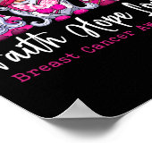 格言ピンクの戦士の信仰ホープ胸がん愛 ポスター (角)