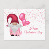 格言ピンクバルーンバレンタイン シーズンポストカード (正面)