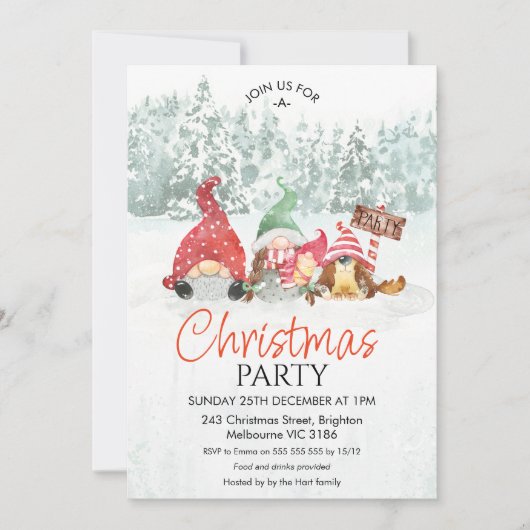 格言ファミリーとベビークリスマスパーティの招待状 招待状 (正面)