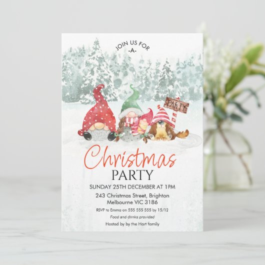 格言ファミリーとベビークリスマスパーティの招待状 招待状 (スタンド正面)