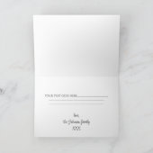 格言ファミリーと生まれたばかりのベビードッグのクリスマスカード サンキューカード (内部)