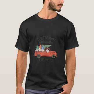 格言ファミリークリスマスレッドトラックグノミークリスマスホリ Tシャツ