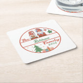 格言ファミリークリスマス スクエアペーパーコースター (アングル)