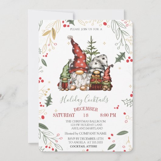 格言ファミリーグラスボール会社クリスマス 招待状 (正面)