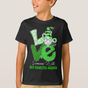 格言フラワーラブブレイン障害認識度 Tシャツ