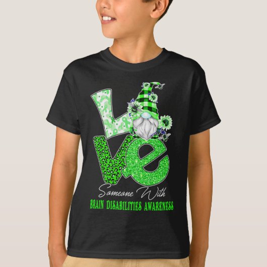 格言フラワーラブブレイン障害認識度 Tシャツ (正面)