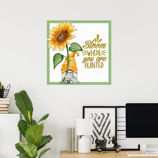 格言フローラ開花が植えられている場所 ポスター (ホームオフィス)