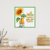 格言フローラ開花が植えられている場所 ポスター (キッチン)