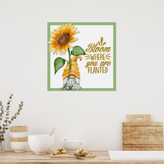 格言フローラ開花が植えられている場所 ポスター (キッチン)