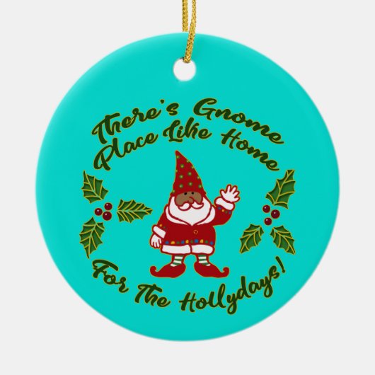 格言プレイスライクホーム |クリスマス セラミックオーナメント (正面)