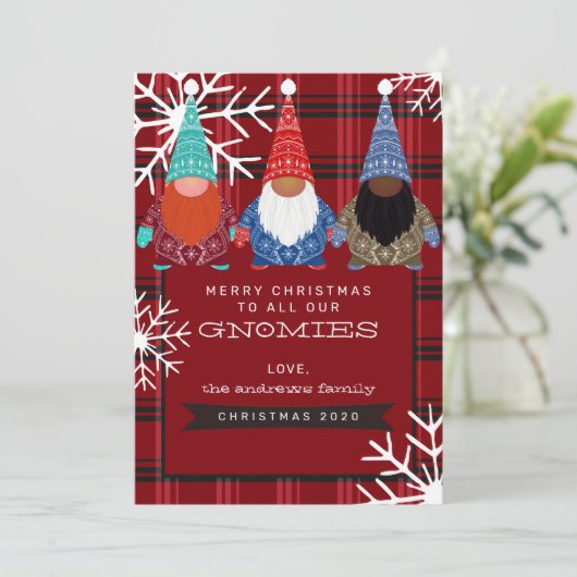 格言プレイドスノーフレークイラストレーションクリスマス 招待状 (スタンド正面)