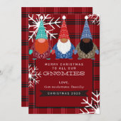 格言プレイドスノーフレークイラストレーションクリスマス 招待状 (正面/裏面)