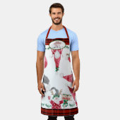 格言ベーキングクリスマスメモリーモンマイレッドプレイド エプロン (着用した状態)