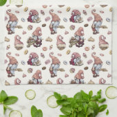 格言ベーキング,カップケーキ,ドーナツ,かわいい,かわいい キッチンタオル (折り畳み)